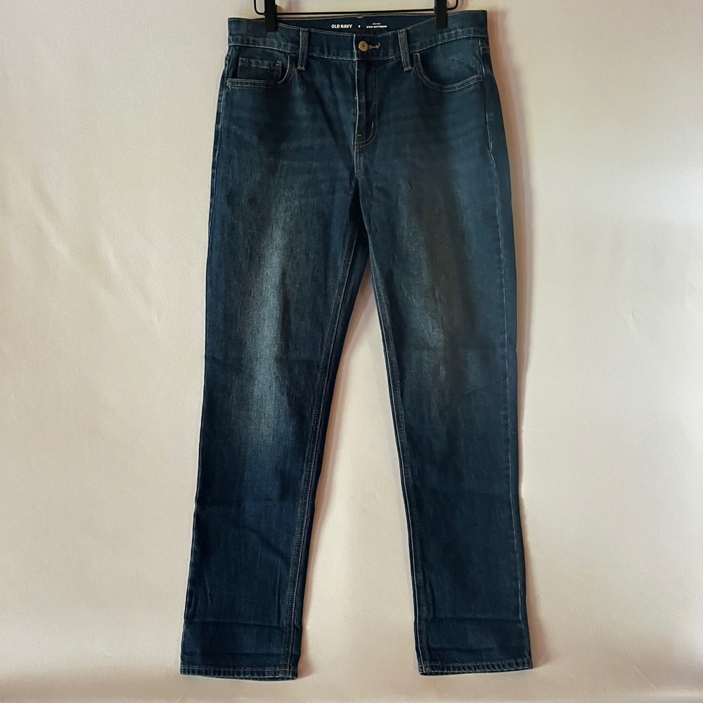 Old Navy Mid-Rise Wow Boyfriend Jeans Size 6 Dark Wash Blue Denim Classic 90s